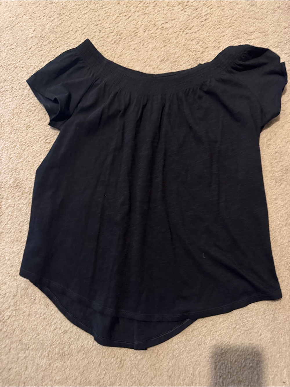 LOFT Black Off-Shoulder Short Sleeve Tunic